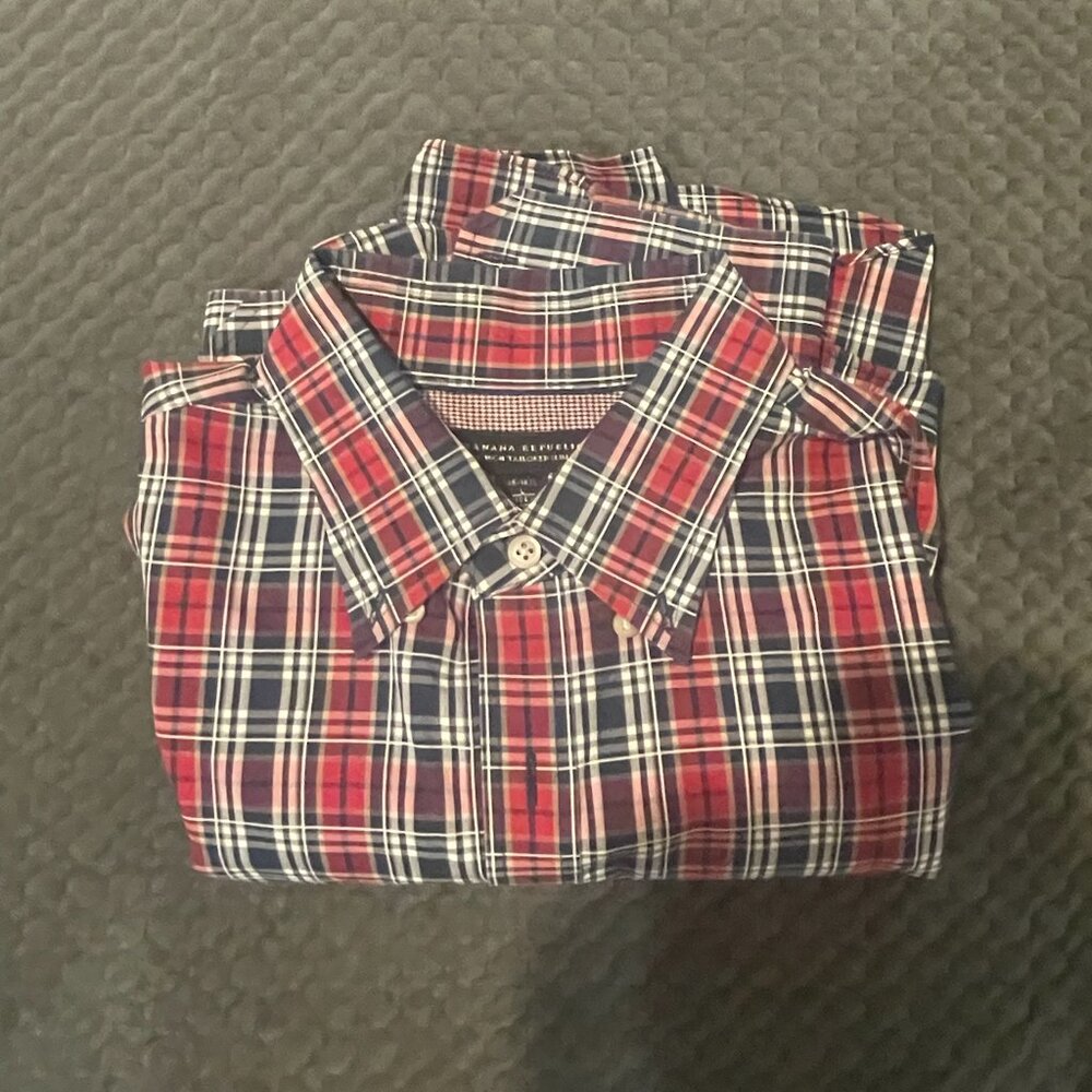 Red and Blue Banana Republic Polo